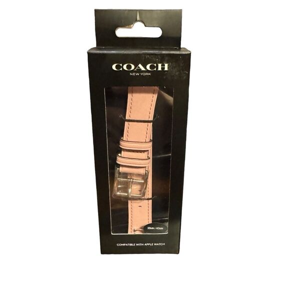 NWT Coach Women's Blush Leather Strap 38/40/41mm Apple Watch Band - Blush - Picture 1 of 4